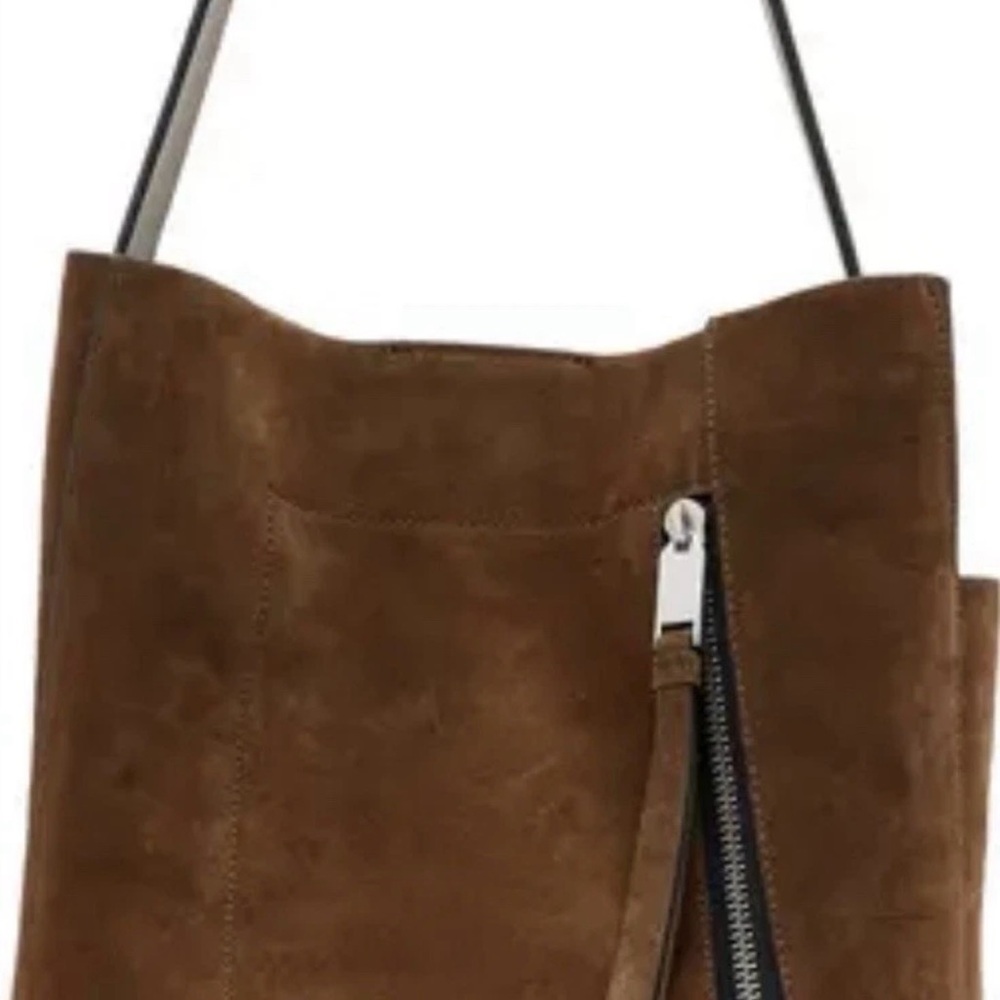 AllSaints Alba Brown Suede Hobo Bag